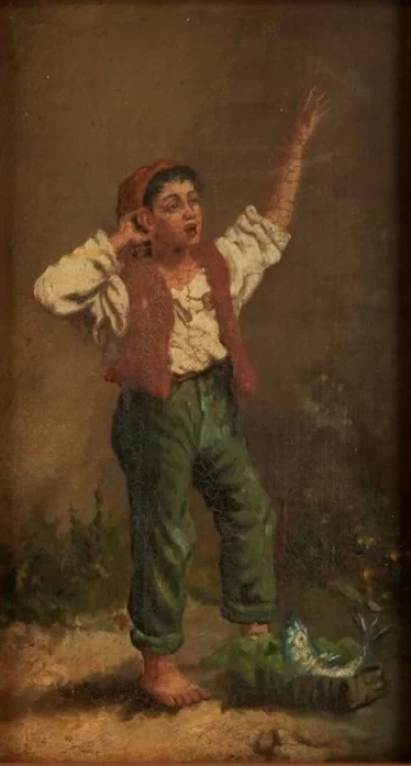 Ragazzino con un cesto